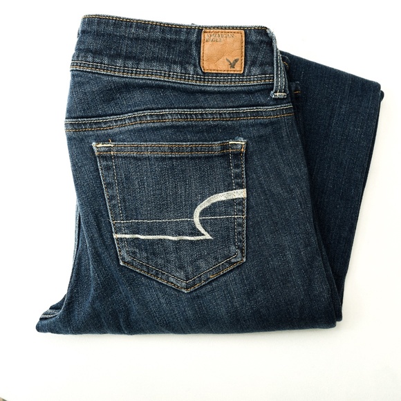 *3for$25/ 5for$39 American Eagle Slim Bootcut Mid Rise Dark Wash Stretch Jeans - Picture 2 of 11